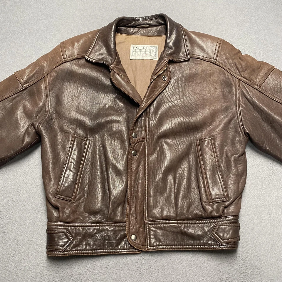 Expedition by Robert Comstock Jacket Mens 40 Brown Leather Bomber Thermolite - Image 3 of 4
