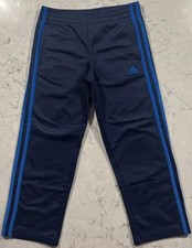 Adidas Track Pants Youth Boys 6 Navy Blue Athletic Training Logo 3 Stripes