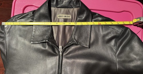 Robert Comstock Leather Bomber Jacket LAMB SKIN Black Size Large - Picture 19 of 19