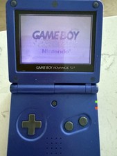 Nintendo Game Boy Advance SP Blue console-READ-SpongeBob Game Incudes