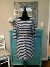 GAP - MARINER SHIFT DRESS - 100% COTTON - Navy & Gray - EXCELLENT CONDITION