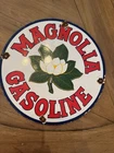 Vintage Porcelain Magnolia Gasoline Pump Plate Sign Oil Gas Wall Decor Garage