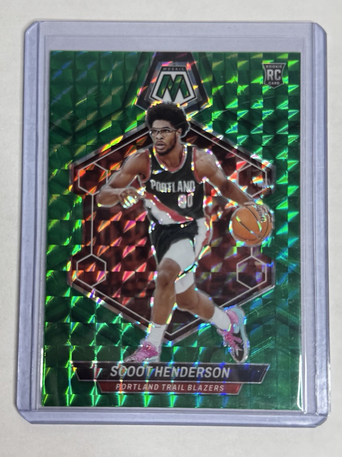 2023-24 Panini Mosaic - Rookies Scoot Henderson #216 Green Mosaic Prizm (RC)