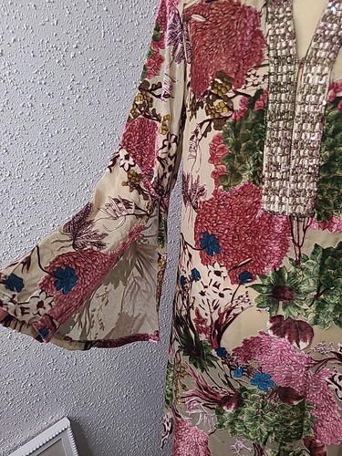 Tracy Porter Tunika Seidenkleid Perlen Blumenmuster Größe S Beschreibung lesen - Bild 5 von 11