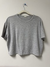 Aritzia Wilfred Free Crop Top Loose Fit Gray Shirt Sz S Oversized