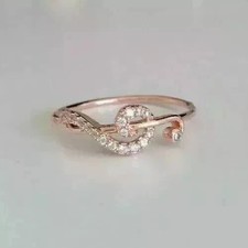 1.40Ct Real Moissanite Round Cut Women's Engagement Ring 14K Rose Gold Plated