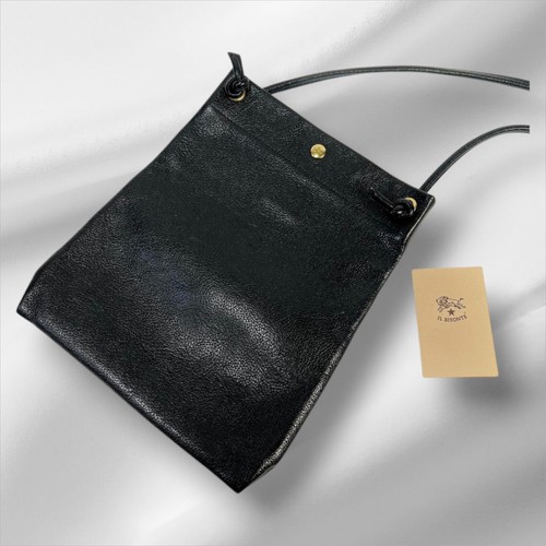 IL BISONTE Crossbody Bag Logo Leather Brown Women's Wanny Di Filippo Italy EUC