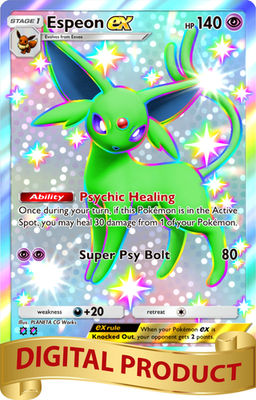 Pokemon Pocket TCG Trading Card 2 Star Shiny Espeon EX Fantastical DIGITAL