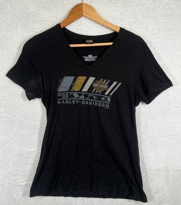 Harley-Davidson Damen T-Shirt Medium Black Graphic McDaniel s South Bend