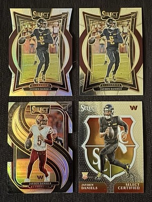 JAYDEN DANIELS SP LOT (4) 2024 PANINI SELECT DIE-CUT PRIZM X2 + MORE ROOKIE 