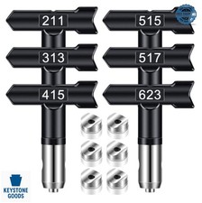 6 Reversible Airless Paint Sprayer Tips Tungsten Steel 211 313 415 515 517 623