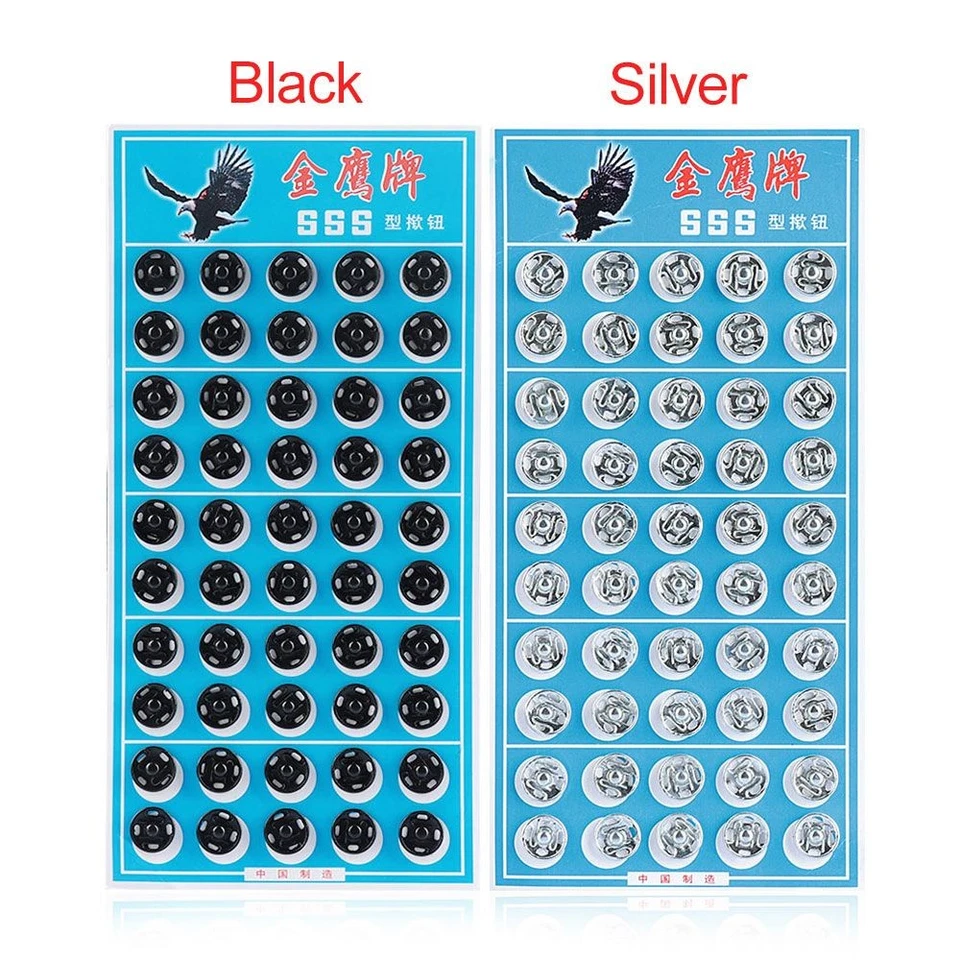 50 Pairs/set Diy Stud Scrapbooking Press Button Snap Buttons Fasteners Metal - Image 3 of 4