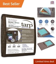 10x12 Ft Waterproof Poly Tarp All-Purpose Reversible Cover Brown Green