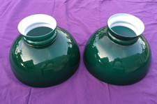 PAIR OF BEAUTIFUL EARLY VINTAGE EMERALITE GREEN CASED LAMP SHADE 10 INCH FIT