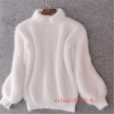 Lady Winter High Neck Casual Loose Warm Sweater Fluffy Plush Jumper Pullover Top