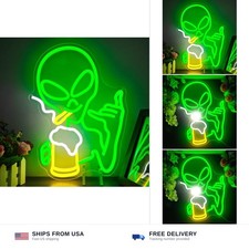 Green Alien Neon Sign For Wall Decor Dimmable Alien Beer Bar Neon Sign For Ma... Green Alien Neon Sign For Wall Decor Dimmable Alien Beer Bar Neon Sign For Ma...