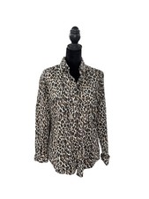 J.CREW The Perfect Shirt Leopard Print 100 Cotton Blouse Women Regular 6