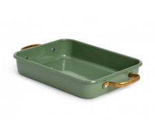 BN Habitat Green Brownie or Roasting Tray - Citrine 35cm Steel 