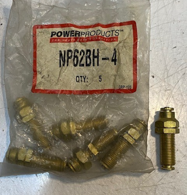 #ad 6 Qty of Power Products NP62BH 4 Brass Frame Nipple Bulkhead Unions 6 Qty $49.99
