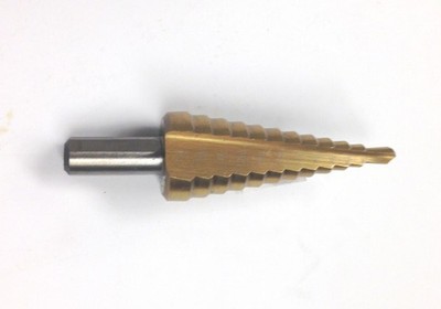 3/16-7/8'' TiN COATED HIGH SPEED STEEL STEP DRILL WITH 12 STEPS (5000-0875)