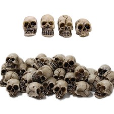 40pcs Mini Skulls Figurine Skeleton Head Miniatures Tiny Resin for Crafts
