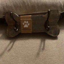 Dog Leash Holder Wall Mount Walking Lead Hanger Key Hook Wood Rack Organizer