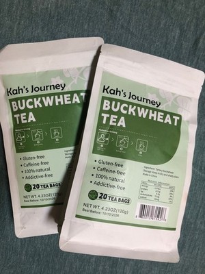 Kahs Journey Buckwheat Tea Lot 2 Packs 40 Bags Premium Non-GMO Gluten-Free Vegan