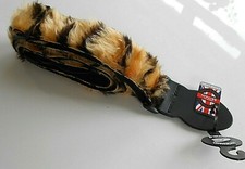 Tiger Adjustable Electric Guitar Strap Fluffy Faux Fun Furry Fur UK Made 2" Wide