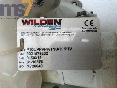 WILDEN P100/PPPPP/TNU/TF/PTV POLYPROPYLENE AIR OPERATED DOUBLE DIAPHRAGM PUMP #2 - Picture 2 of 6