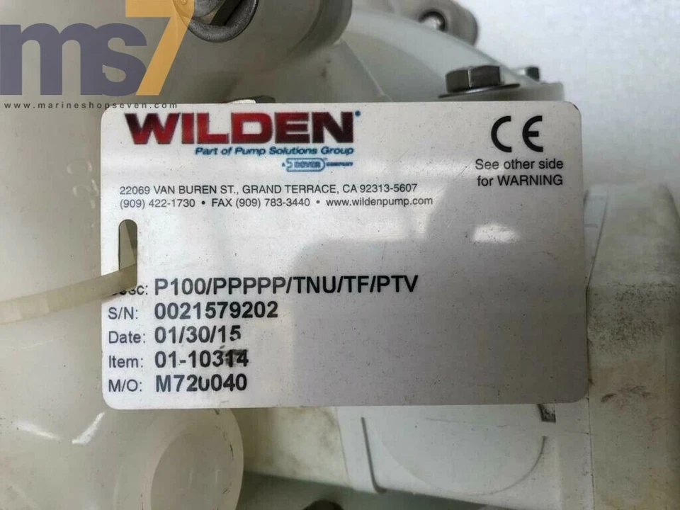 WILDEN P100/PPPPP/TNU/TF/PTV POLYPROPYLENE AIR OPERATED DOUBLE DIAPHRAGM PUMP #2 - Image 2 of 4