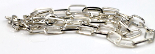 Genuine Heavy Sterling Silver Paper Clip Link Chain Necklace 50cm Long - Bild 12 von 24