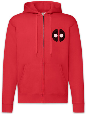 Mutant Mask Zipper Hoodie Symbol Superhero Comic Movie Ryan Deadpool Reynolds