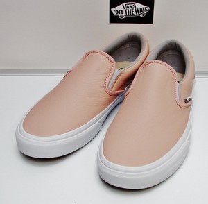 vans leather slip on pink