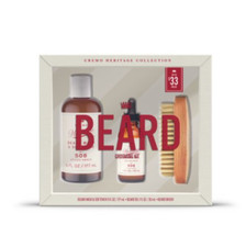 NEW Cremo Men s Heritage Red Beard Grooming Gift Set Beard Wash, Oil Brush