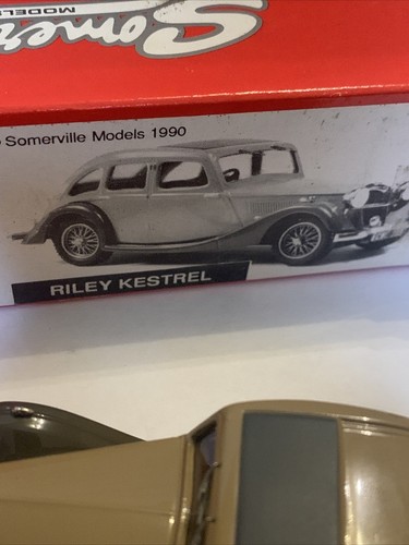1937 RILEY KESTREL WHITE METAL CAR MODEL BY SOMERVILLE no129 TWO TONE BROWN - Picture 13 of 14