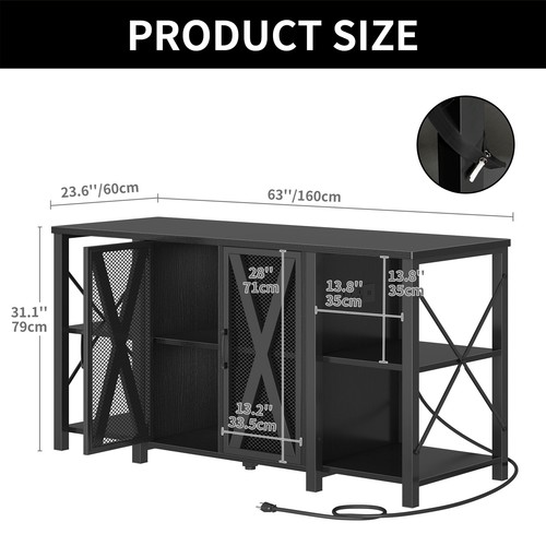 Aquarium Stand For 75-120 Gallon Metal tank Fish Tank Stand Cabinet Power Outlet - Picture 4 of 21