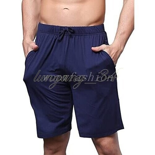 Men Bamboo Sleep Shorts Loungewear Pajama Pant Sleepwear PJ Bottoms With Pockets - Picture 4 of 24
