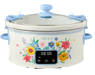 6-Quart The Pioneer Woman Digital Slow Cooker, Locking Lid, Brilliant Blooms