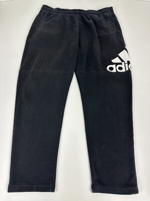 Adidas Men Joggers Sportwear G BL Leg Big Side Logo Sweatpants Black Size 2XL