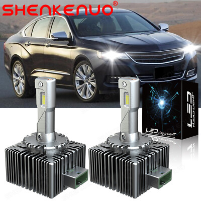 For Chevy Impala 2014-2018 D3S 6000K LED Headlight Bulbs High & Low Beam Qty2 US