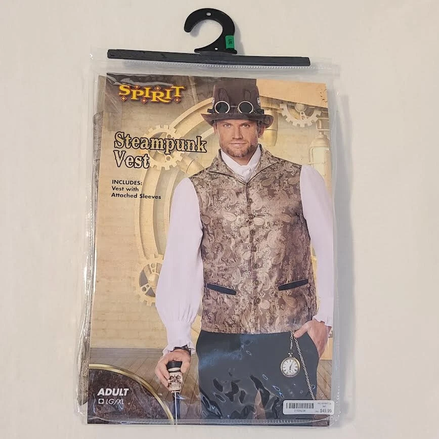 Disfraz Steampunk ESPÍRITU COSPLAY Halloween para Hombres L/XL con Sombrero Gafas Llavero Foto 2 de 4