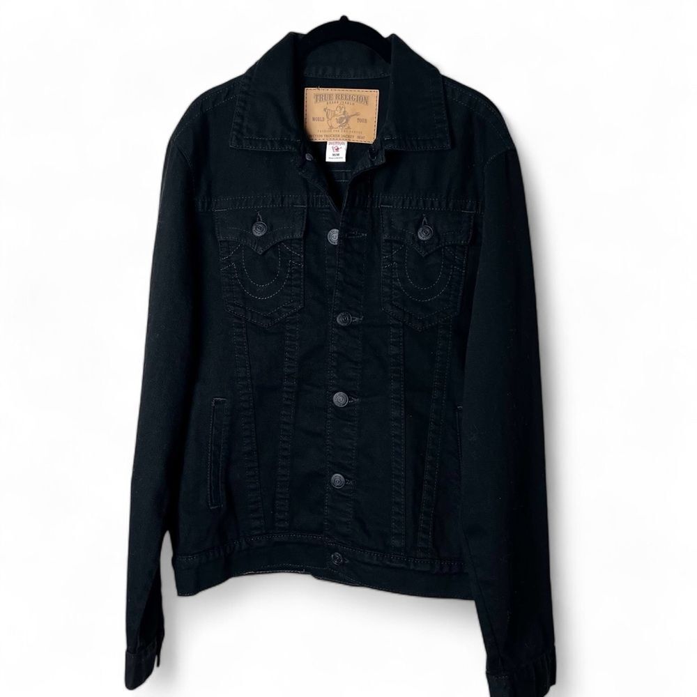 True Religion - Black Trucker Denim Jacket Unisex - Sz. M | eBay