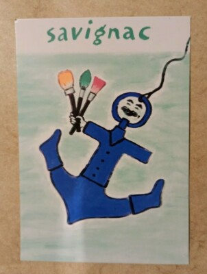 1988 Raymond SAVIGNAC postcard Chez Simon Chaye Honfleur  