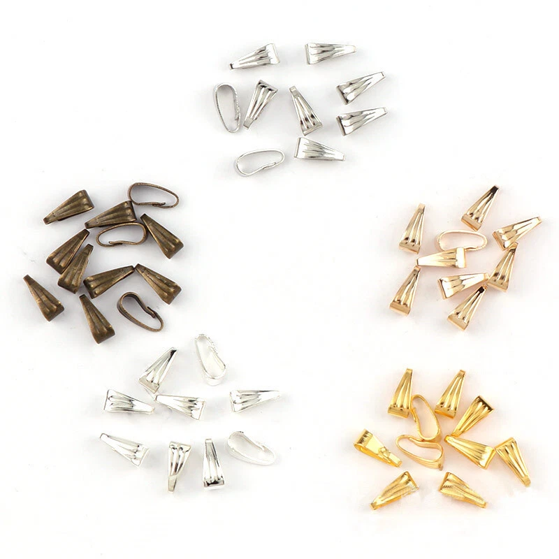 200X Conector de fianza a rayas Paca Cierre de pellizco Collar Colgante Joyería Artesanía Acc Foto 2 de 4