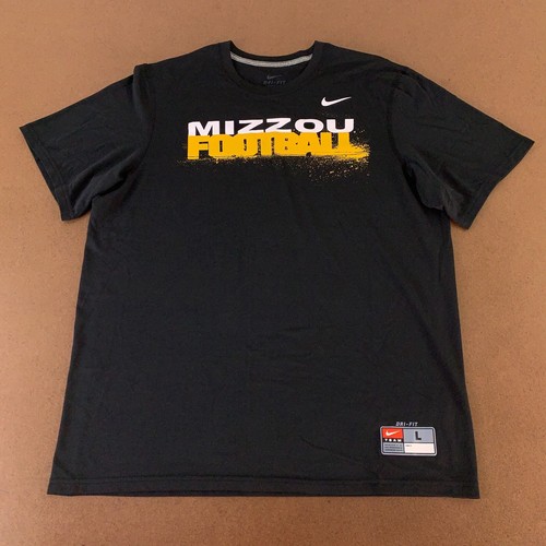 Missouri Tigers Fußball Nike Dri Fit Herren Größe Large Schwarz Gold Grafik T-Shirt