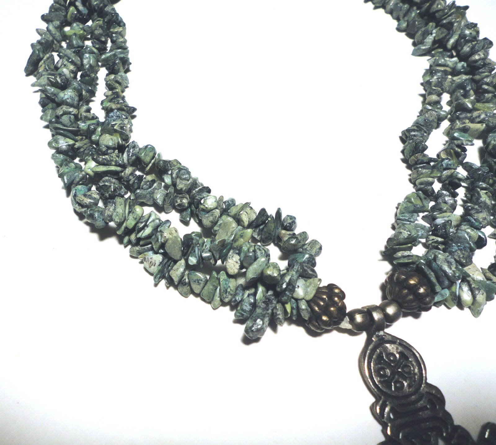 STATEMENT Multi-Strand AMAZONITE GEMSTONE Silver … - image 3