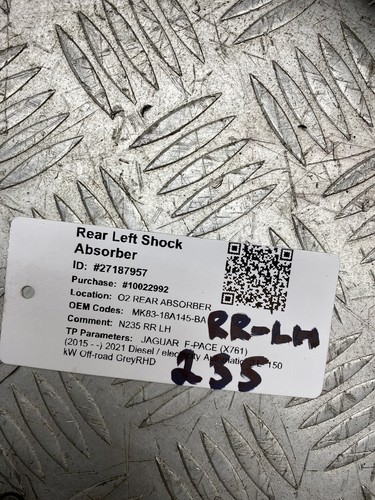 JAGUAR F-PACE X761 2021 Rear Left Side Shock Absorber MK83-18A145-BA (N235) - Picture 7 of 7