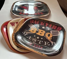 5 Pc Set Certified International~Barbecue/BBQ Themed Melamine 4 Plates 1 Platter
