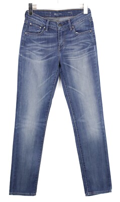 LEVI'S Demi Curve Classic Rise Slim Jeans Damen W26 L32 Zip Fly Whiskers Blau