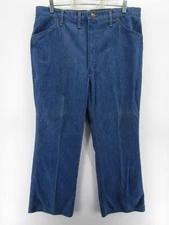 VINTAGE Wrangler Jeans Men 38 Short Blue Bootcut Denim Work Cowboy USA 38X29